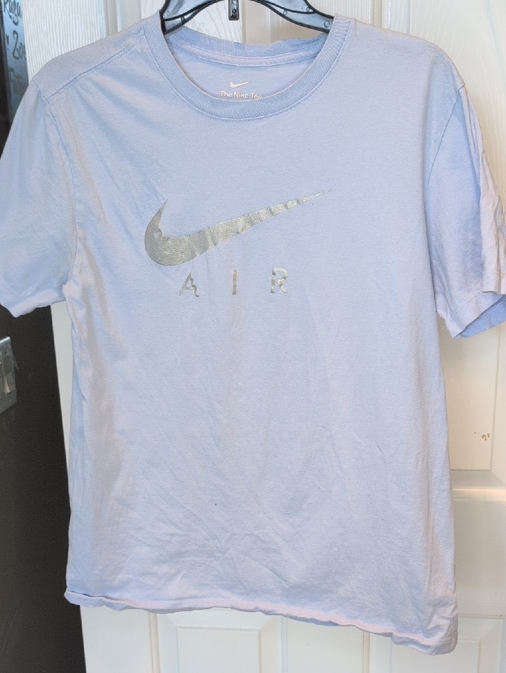 Nike Light Blue Tee with Metallic Silver Swoosh